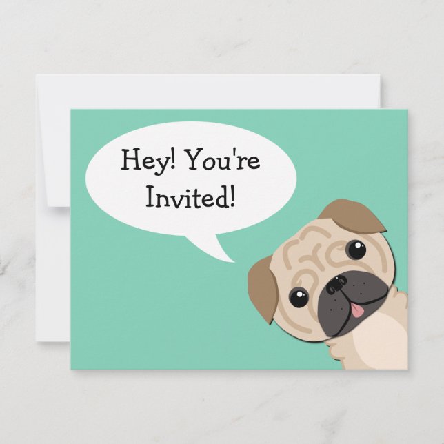 Carlin simple Invitation d'anniversaire (Devant)