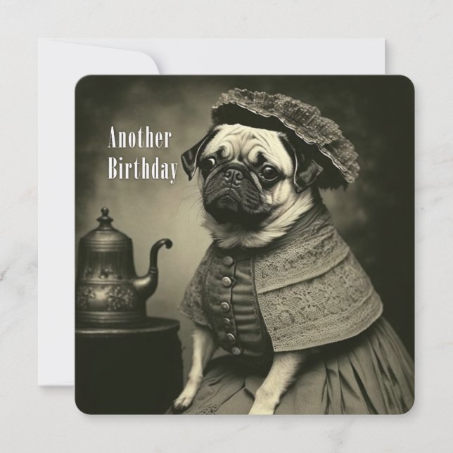 Carlin victorien carte d'anniversaire - Drôle phot (Devant)