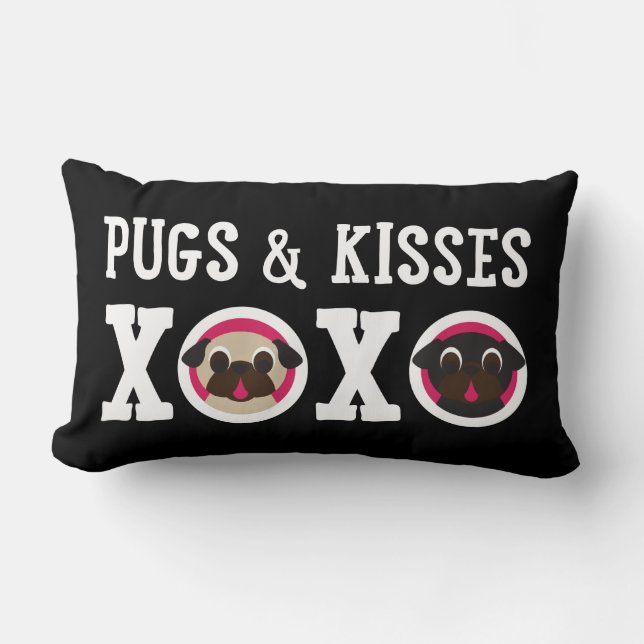 Carlins et coussin lombaire noir des baisers XOXO (Recto)