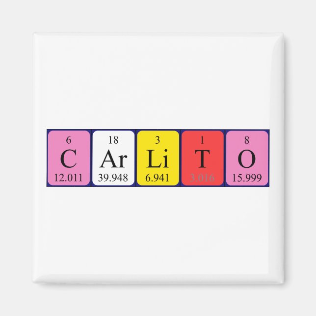 Carlito periodic table name magnet (Front)