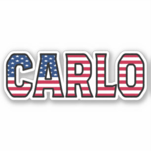 Carlo Nom Prénom USA Sticker Stickerset