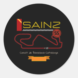 CARLOS SAINZ, formula 1, ferrari Classic Round Sticker