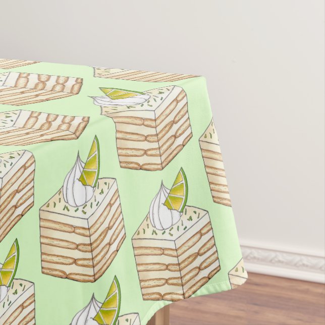 Carlota de Limón Mexican Lime Icebox Cake Slice Tablecloth (In Situ)