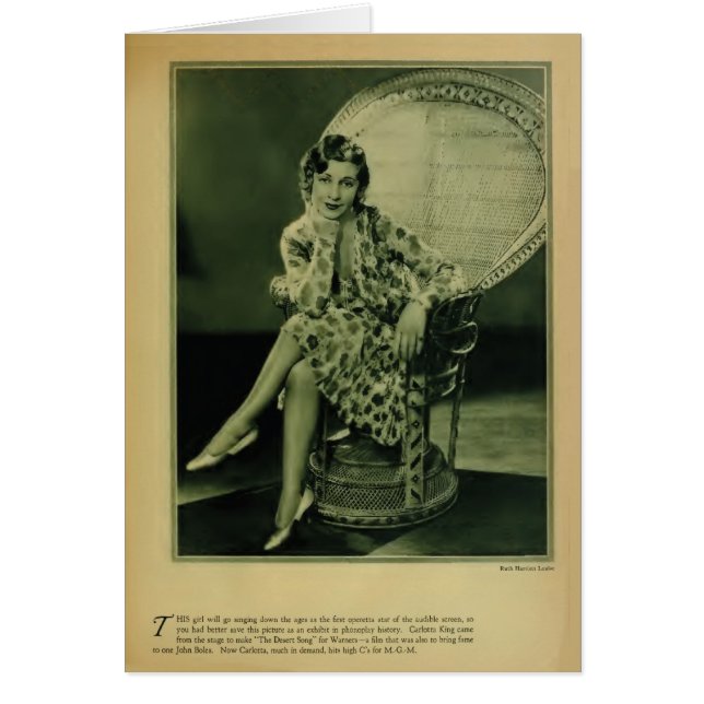 Carlotta King 1929 vintage portrait card (Front)