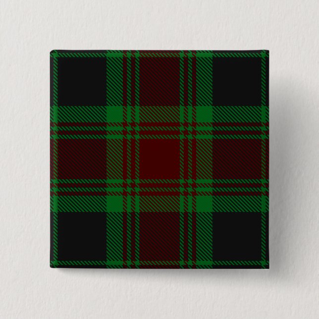 Carlow County Irish Tartan 2 Inch Square Button (Front)