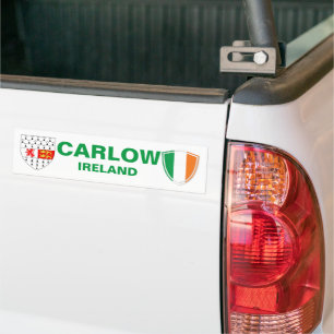 Carlow Ireland Crest et Irish Flag Bumper Sticker