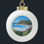 Carlsbad Beach, Ceramic Ball Ornament<br><div class="desc">Distance to Carlsbad State Beach and the beautiful Pacific Ocean.</div>