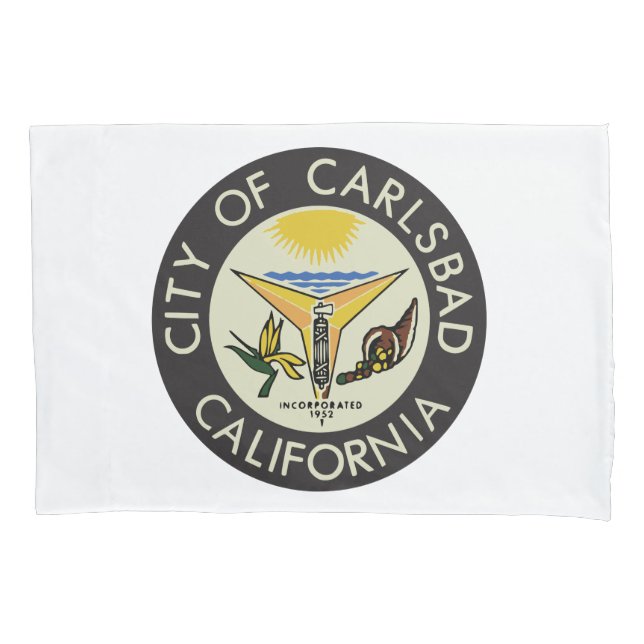 Carlsbad (California) City Seal Pillowcase (Front-Left)