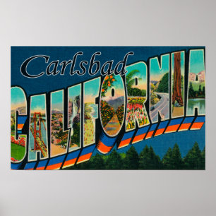 Carlsbad, California - Large Letter Scenes Poster