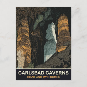 Carlsbad Caverns, Giant and Twin Domes, Travel Postcard