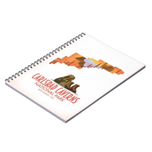 Carlsbad caverns national park new mexico map notebook (Left Side)
