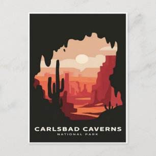 Carlsbad Caverns National Park Retro Travel Postcard