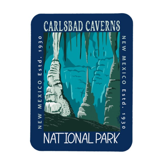 Carlsbad Caverns National Park Vintage Distressed  Magnet (Vertical)