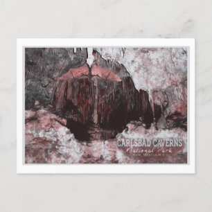 CARLSBAD CAVERNS - NEW MEXICO WATERCOLOR POSTCARD