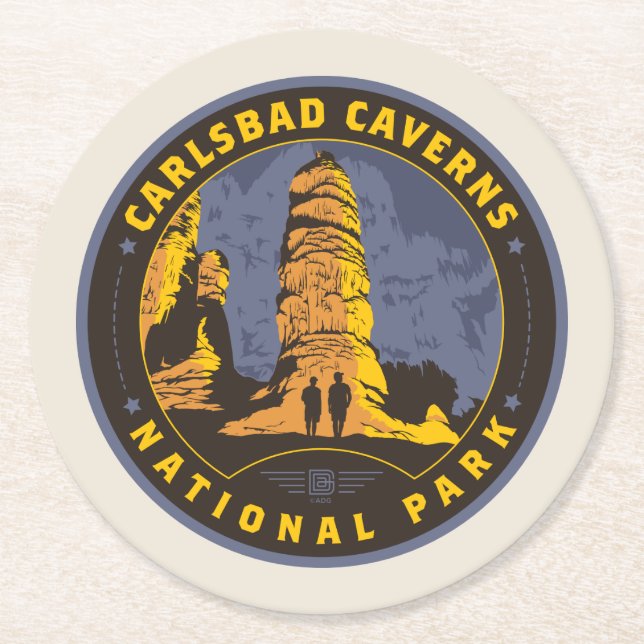 Carlsbad National Park Round Paper Coaster (Front)