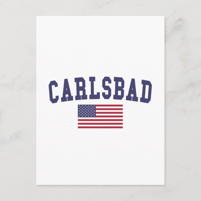 Carlsbad US Flag Postcard (Front)