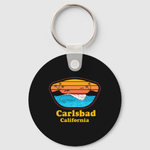 Carlsd California Beach Sunset Vintage Surfer Souv Keychain