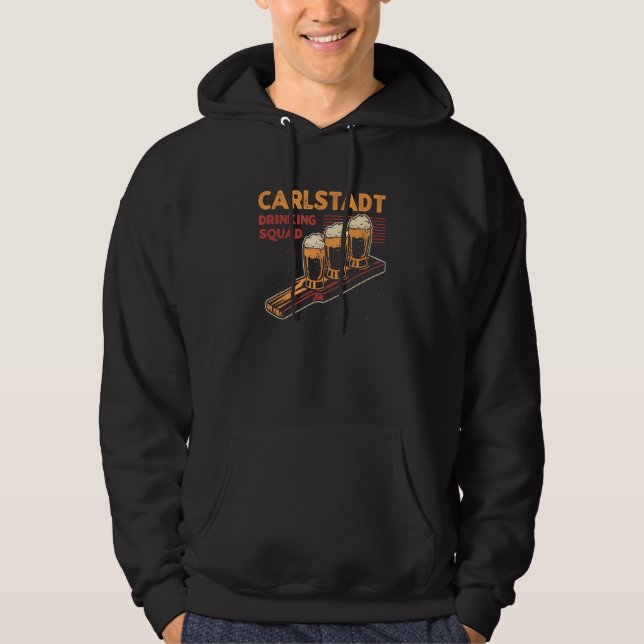 Carlstadt Drinking Squad New Jersey Beer  Nj Booze Hoodie (Front)