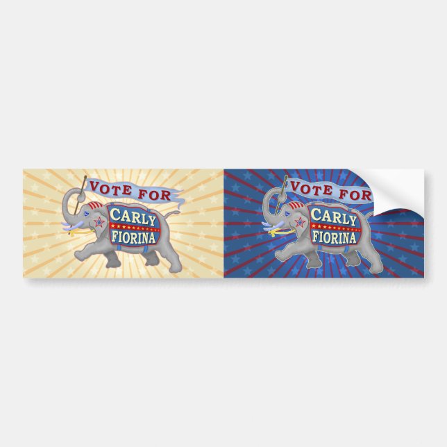 Carly Fiorina President 2016 Republican Elephant Bumper Sticker (Front)