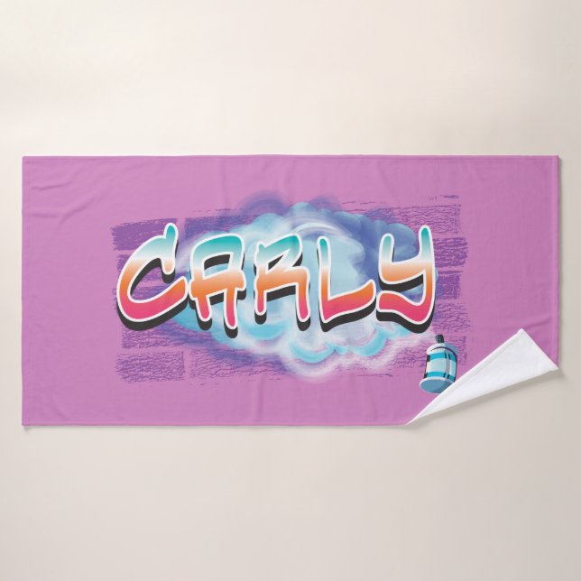 Carly Your Name Graffiti Bath Beach Towel (Bath Towel)