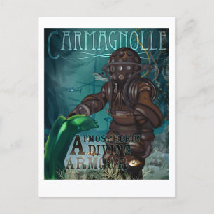 Carmagnolle Diving Armor (steampunk, retro) Postcard