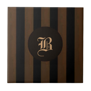 Carmal & Black Strip Tile-Monogram B Tile