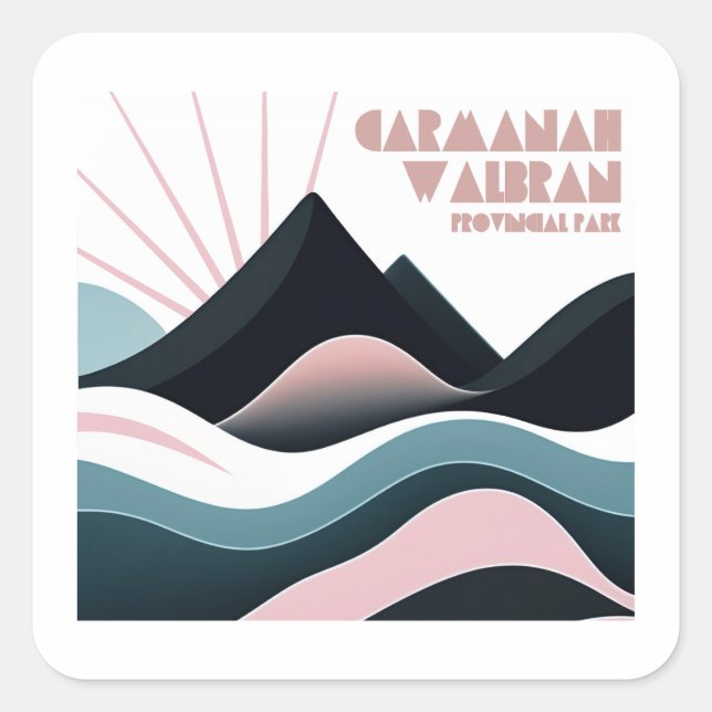 Carmanah Walbran Provincial Park Coloured Hills Square Sticker (Front)