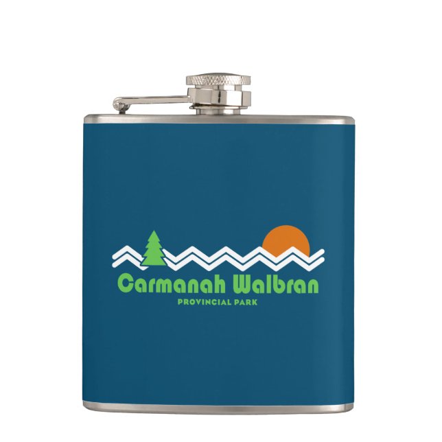 Carmanah Walbran Provincial Park Retro Hip Flask (Front)