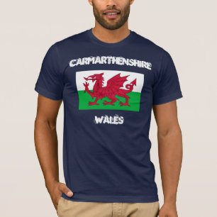 Carmarthenshire, Wales with Welsh flag T-Shirt