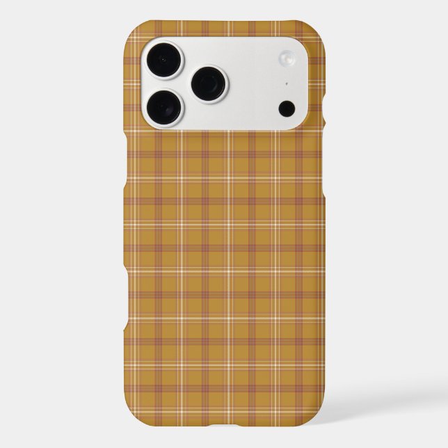 Carmel Brown Plaid Classic Pattern iPhone Case (Verso)
