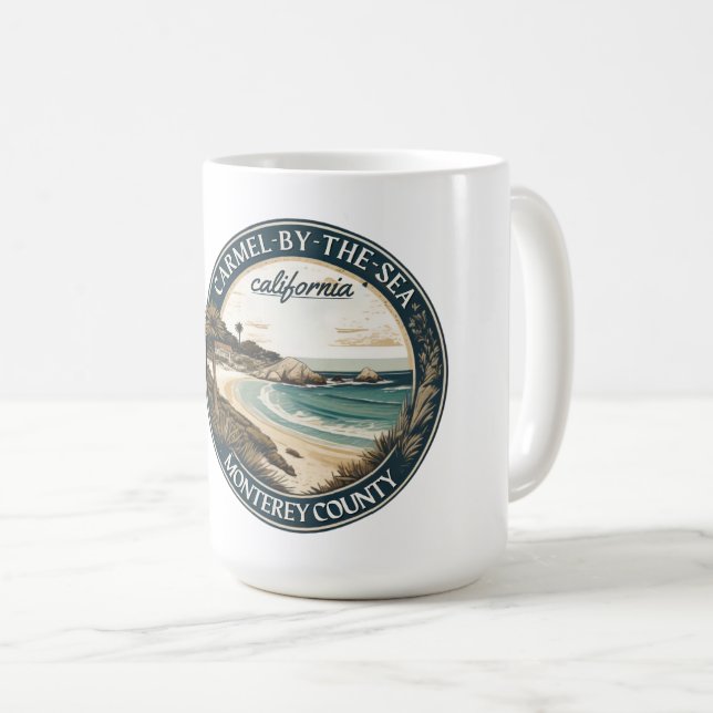 Carmel by the sea beach california pacific coast coffee mug (Front Right)
