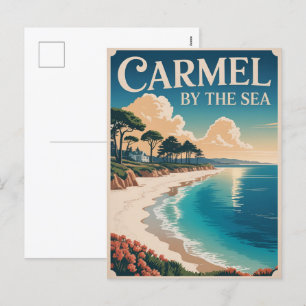 Carmel by the sea beach california pacific coast holiday postcard