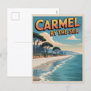 Carmel by the sea beach california pacific coast holiday postcard