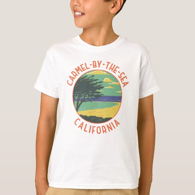 Carmel-by-the-Sea California Retro Distressed T-Shirt (Front)