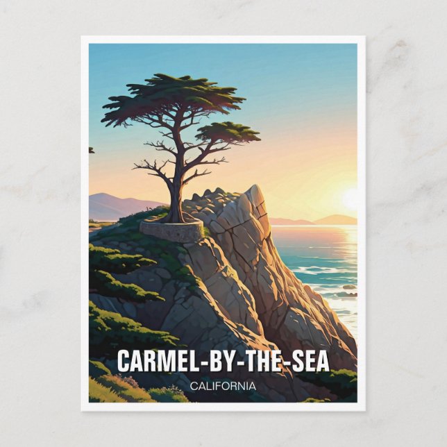 Carmel-by-the-sea lone cypress postcard (Front)