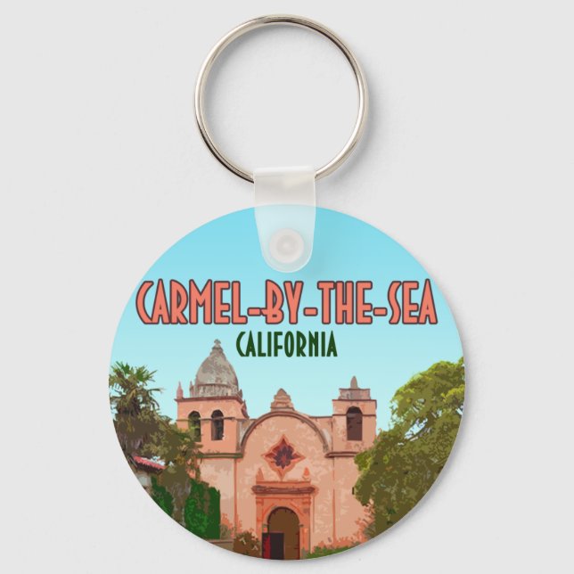 Carmel-By-The-Sea Mission Basilica California Keychain (Front)