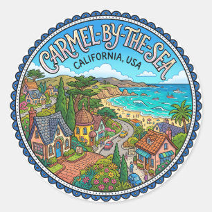 Carmel-by-the-Sea USA Classic Round Sticker