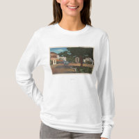 Carmel, CA - Street Scene with Trees and Shops