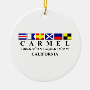 Carmel, California Ceramic Ornament