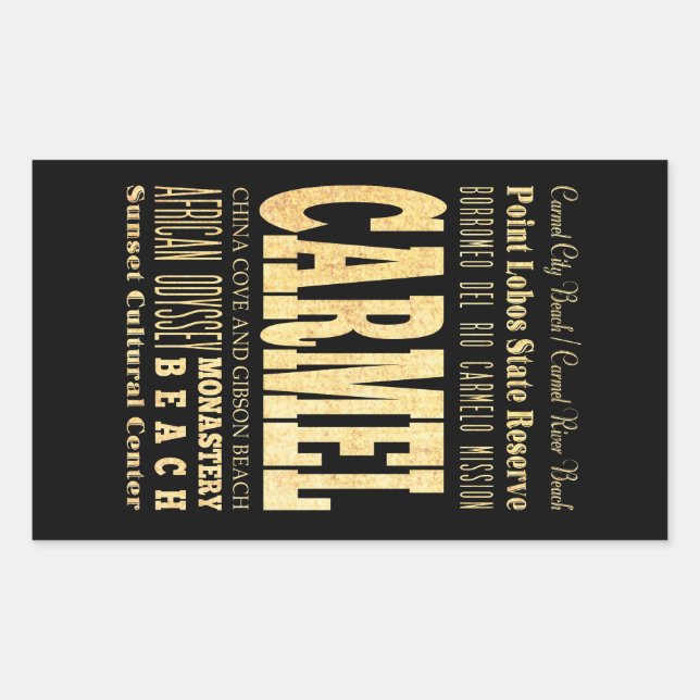 Carmel City of California Typography Art Sticker (Front)