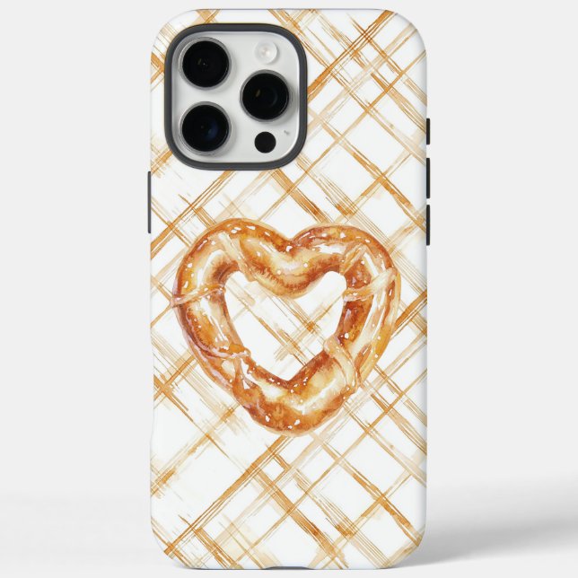 Carmel Cream Heart Pretzel Case-Mate iPhone Case (Back)
