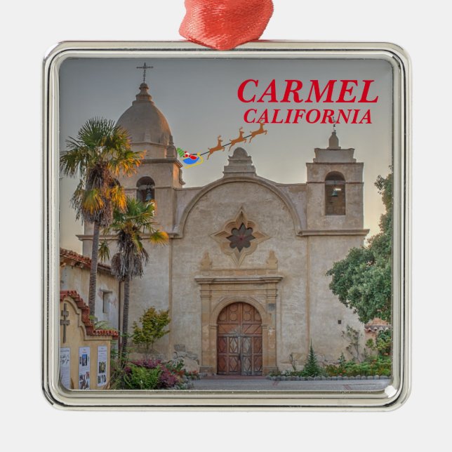 Carmel Premium Christmas Square Ornament (Front)