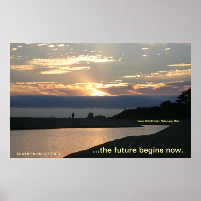 Carmel Sunset Couple Poster (Personalize) (Front)