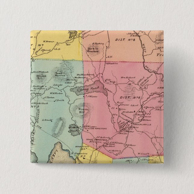 Carmel, Town 2 Inch Square Button (Front)