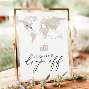 CARMEN Beige Travel Themed Luggage Drop Off Poster
