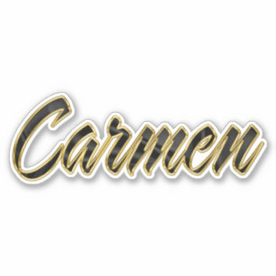 Carmen black gold lettering Sticker