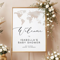 CARMEN Map Travel Adventure Baby Shower Welcome