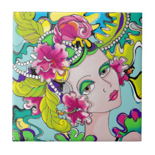 Carmen Mardi Gras Girl Tile