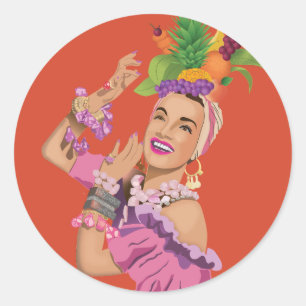 Carmen Miranda Classic Round Sticker