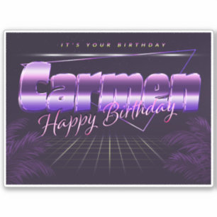 Carmen Name First name lila retro Sticker Birthday